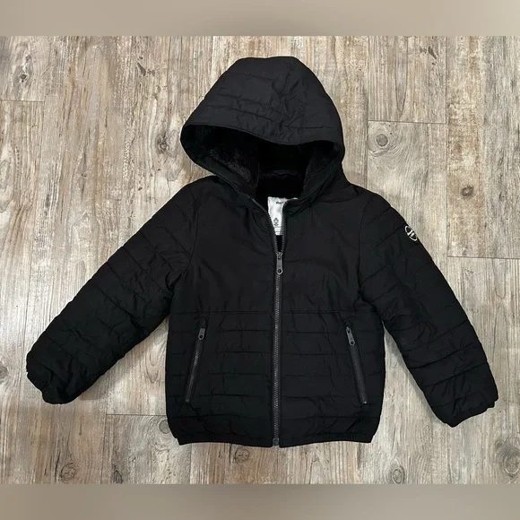 Abercrombie & Fitch Black Hooded Puffer Jacket